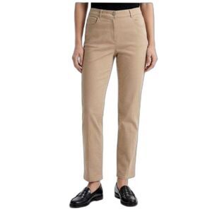 St. John Sport Womens Tan Denim High Rise Straight Leg Jean Style Pants Size 10